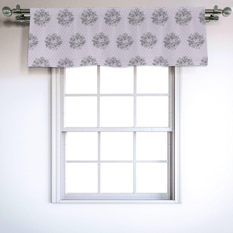 Sateen Floral Ruffled Window Valance
