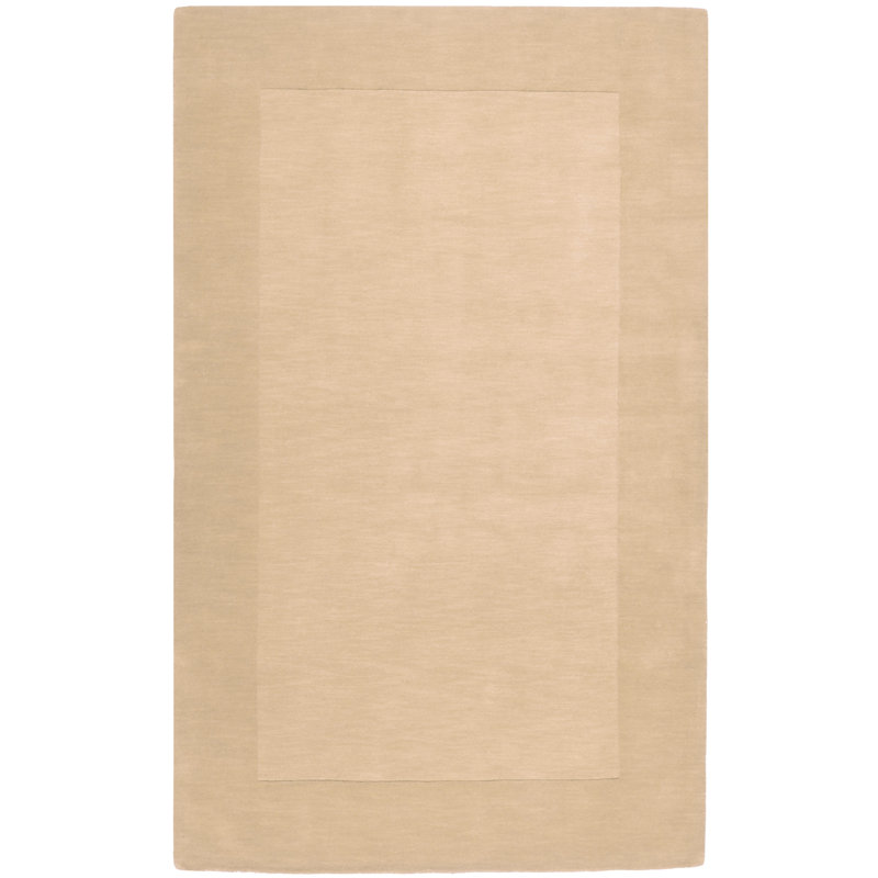 Tapis kaki / beige en laine fabriqué à la main Dolma, Rectangle 3 pi 3 po x 5 pi 3 po