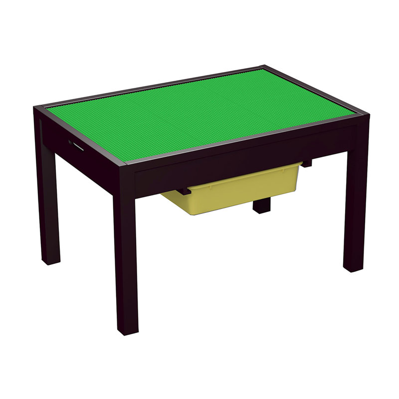 Chama Kids Play Or Activity Table, Green/Espresso