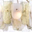 Lustre 29 pouces en or laqué Corry avec couches de verre transparent, givré et à feuille d'or