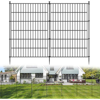 No Dig Decorative Garden Fence Rustproof Metal Animal Barrier For Yard Patio Dog Rabbit