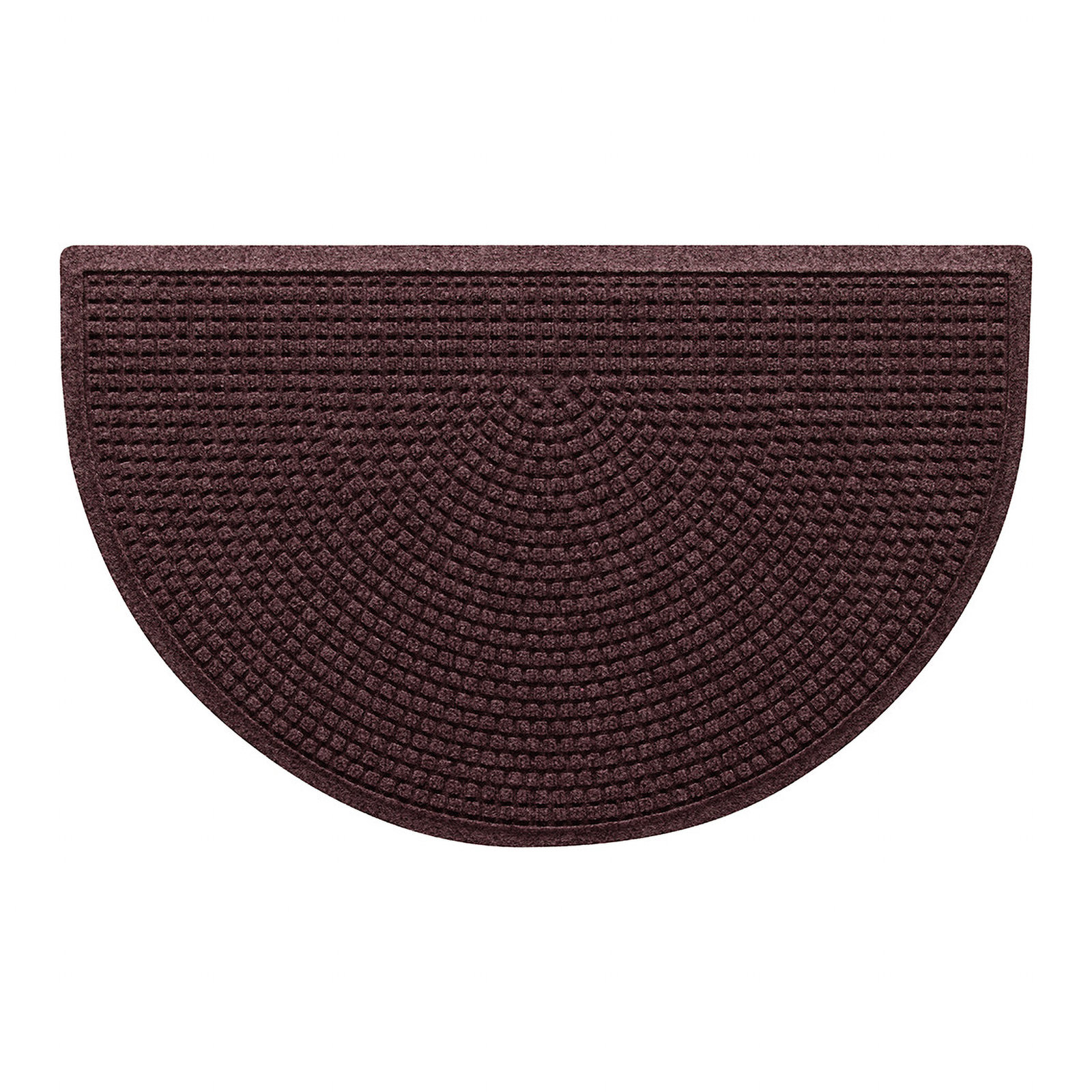 WaterHog Squares Non-Slip Doormat, Bordeaux, Semi-Circle 2' x 3'3"
