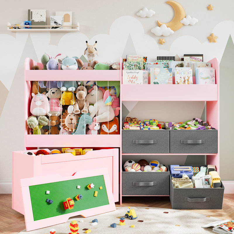 Rangement pour boîtes à jouets 39,4 po H, Rose