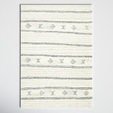 Rectangle Milada Striped Hand Tufted Wool Area Rug in Black/Beige