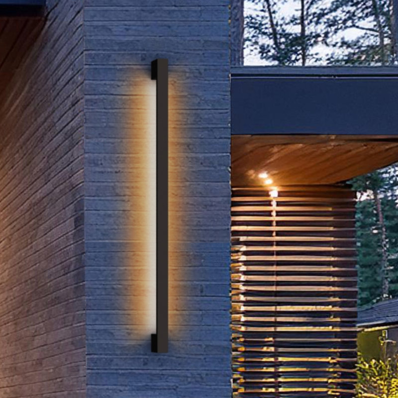 Outdoor Wall Linear Sconce Fixture, 24" H x 1.5" W x 2.5" D