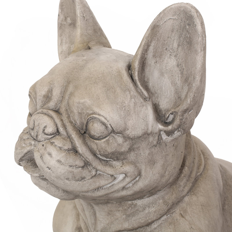 Statue de jardin d'extérieur bouledogue français d'extérieur, Gris