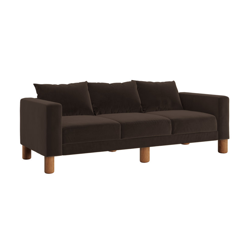 Essential Sofa, Chocolate Recycled Velvet, Cylinder