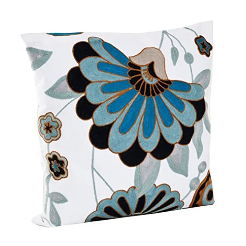 Floral Cotton Throw Pillow