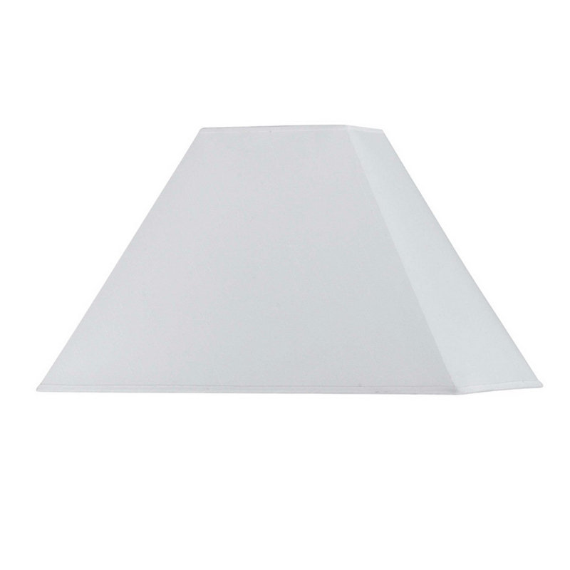 Abat-jour carré blanc rigide en tissu, 10,5 cm (H) x 17 cm (L) x 11 cm (P), avec bordure roulée