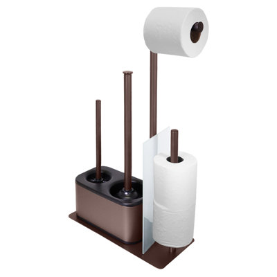 Blue Donuts Metal Toilet Brush Set
