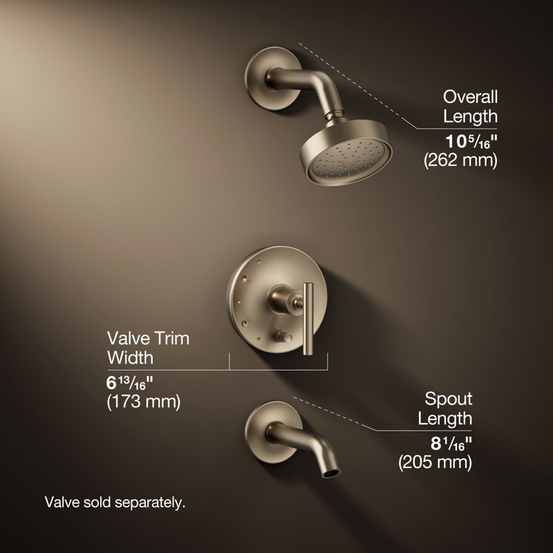 Purist® Tub and Shower Faucet, Vibrant Brushed Bronze, Lever