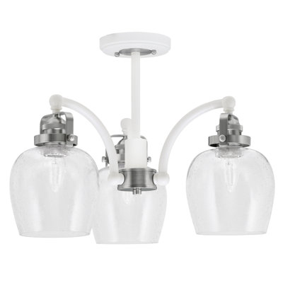 Plafonnier semi-encastré 3 lumières avec verre transparent 6 po Easton