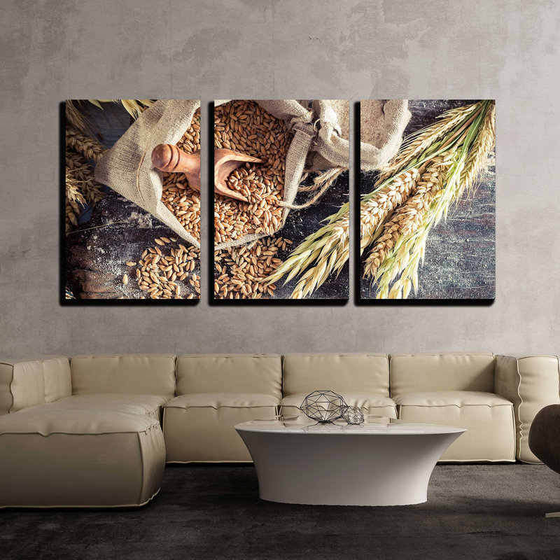 Décoration murale saine d'ingrédients sains pour petits pains et pain aux grains entiers, H 24 po x l 48 po