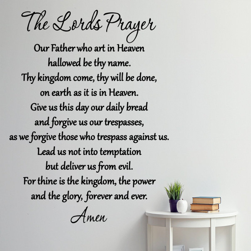Adhésif décoratif «The Lord's Prayer», Noir, H 30 po x l 22 po
