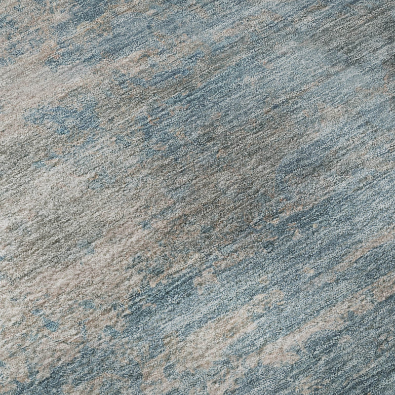 Tapis abstrait lavable à la machine de qualité supérieure Mayfield AMF2071, Ciel, 1 pi 8 po x 2 pi 6 po