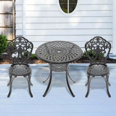 3-Piece Set Of All-Weather Cast Aluminum Dining Furniture Set With Frame