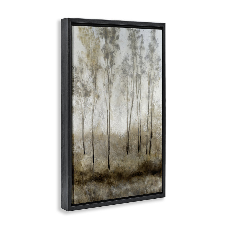 Art mural sur toile flottant subtilement boisé chatoyant noir clair, design par Tim Ottoole, H 25 po x l 17 po