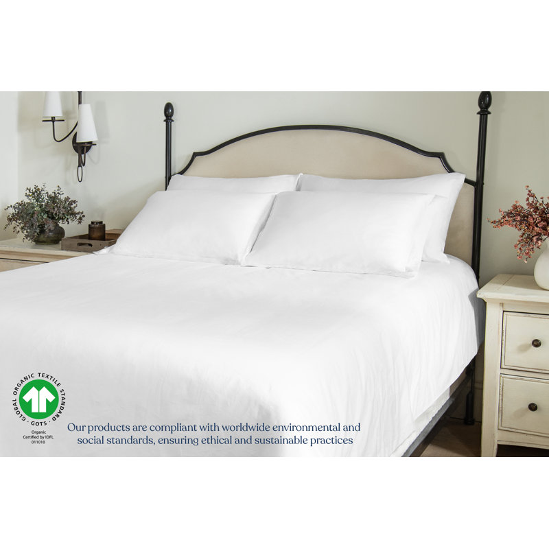  Ensemble de housse de couette 100% coton certifié GOTS, Housse de couette pour très grand lit et 2 très, Gris foncé
