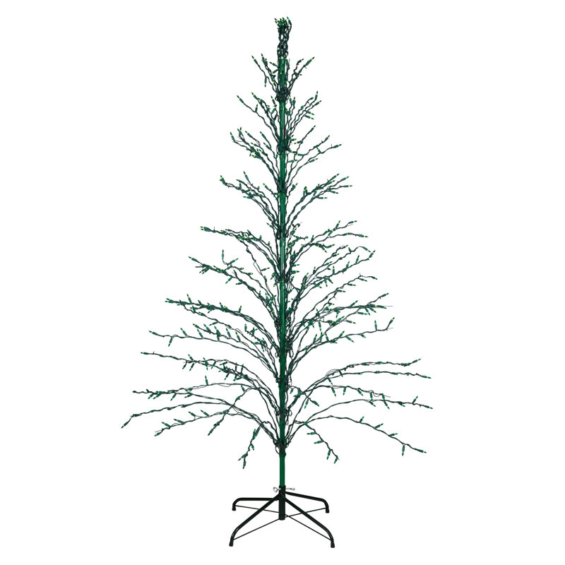 Arbre de Noël pré-éclairé vert cascade, H 6 pi