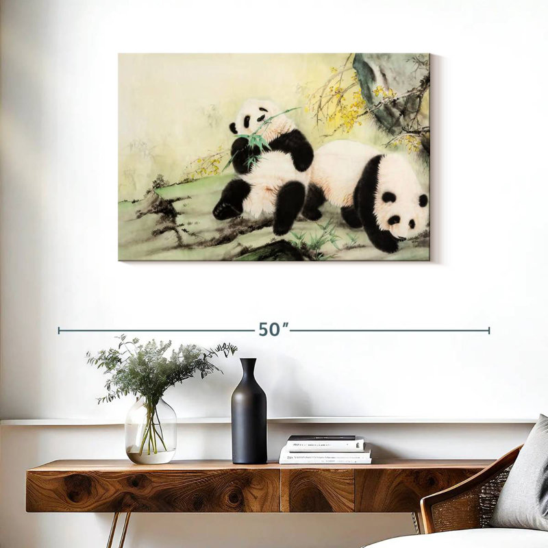 Belles Pandas chinoises, H 24 po x l 36 po