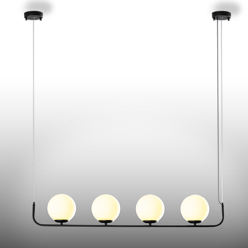 Lustre en métal à hauteur ajustable, Noir