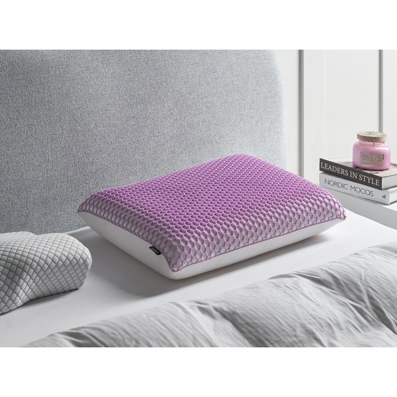 Bed Pillow ATHOS Low Memory Foam 55 x 35 cm Violet