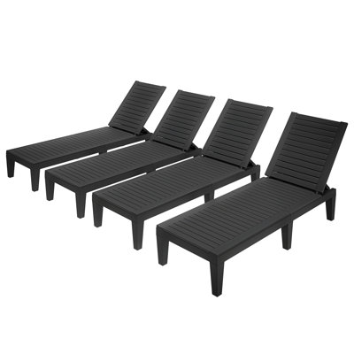 74.5" L Resin Reclining Chaise Lounge