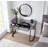 39" Mirrored Makeup Vanity Table with Stainless Steel Base, Mirrored Console Dressing Table with 2 Drawers,Versatile Desk for Bedroom and Office-248942557