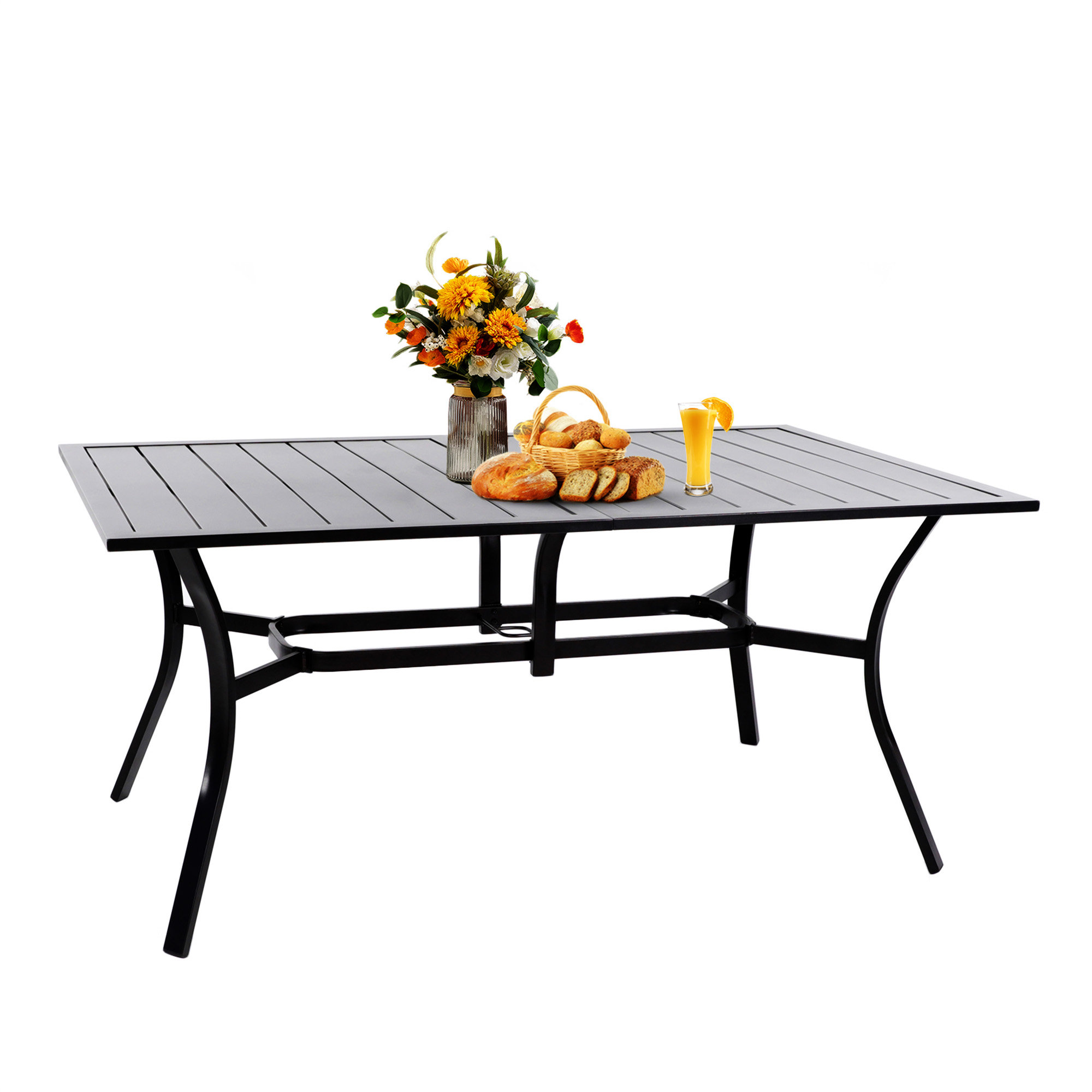 Red Barrel Studio 63 Inch Metal Outdoor Patio Dining Table - Wayfair Canada