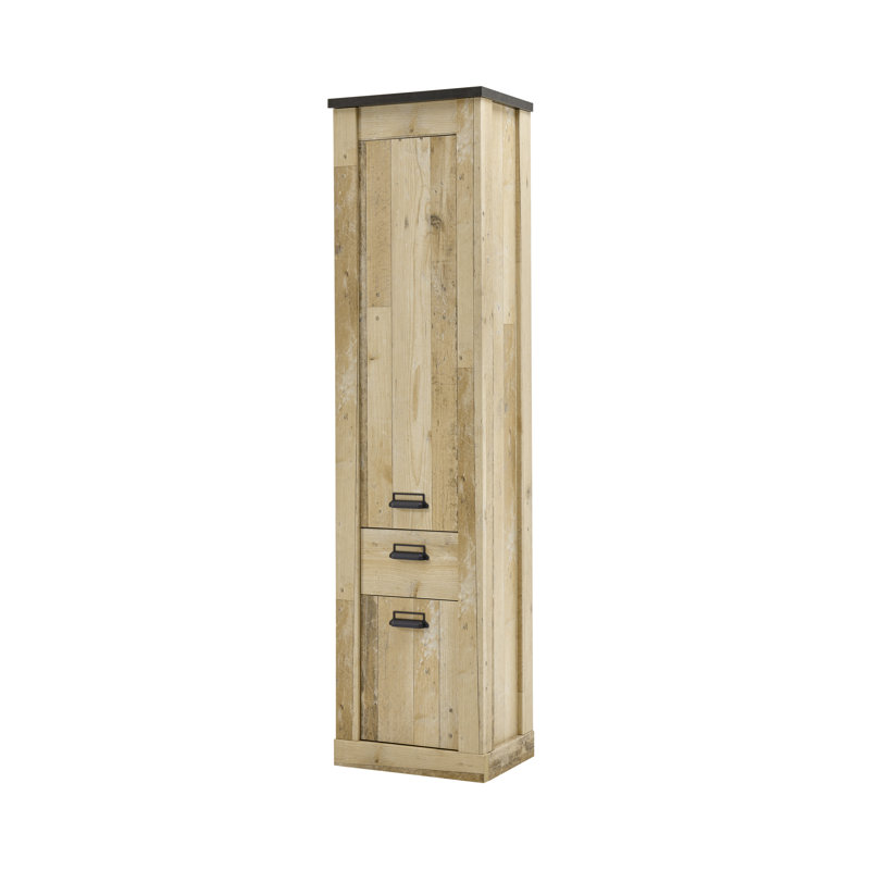 Jackeline 1 Door Manufactured Wood Wardrobe, Brown/Anthracite