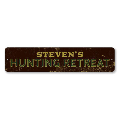 Hunting Retreat Custom Aluminum Sign