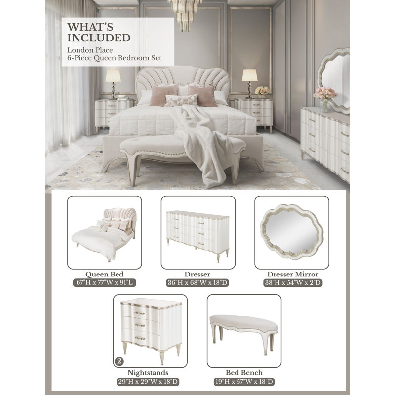 London Place Queen 6-piece Bedroom Set, Queen