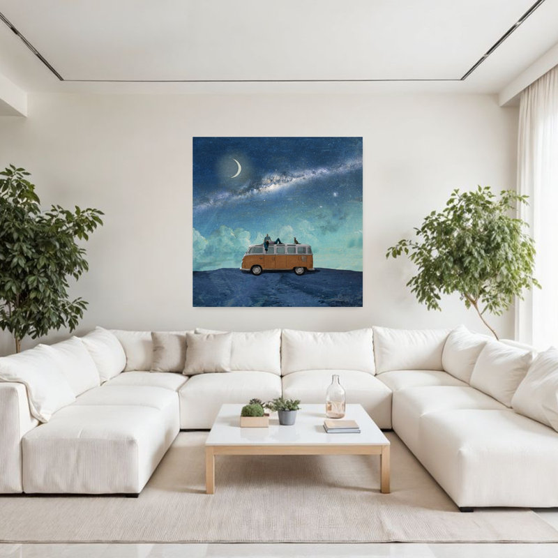 Stargazing, paysage abstrait contemporain, art naturel, H 48 po x l 48 po