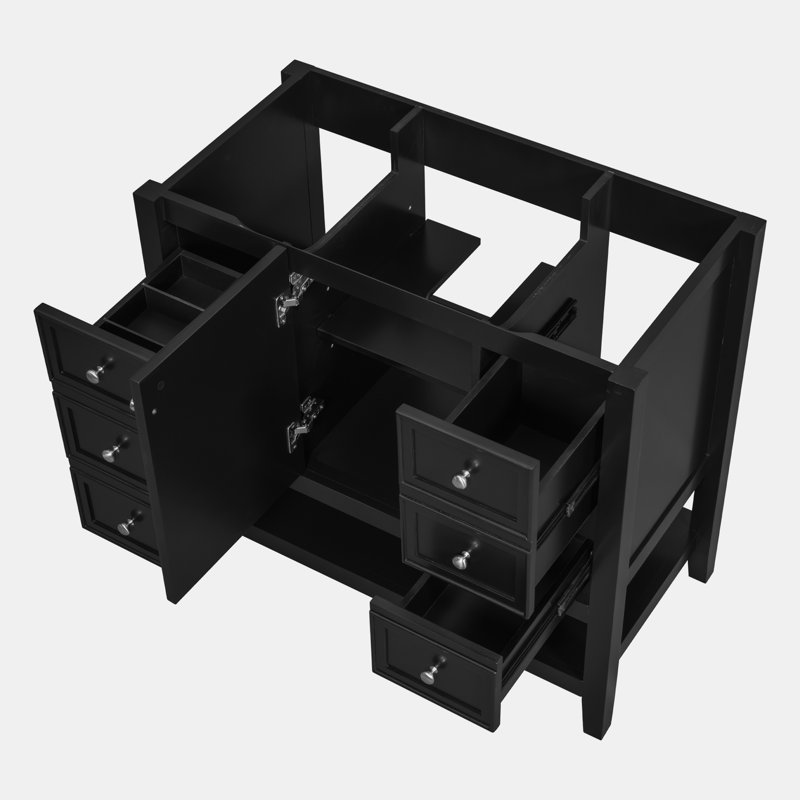 Base de meuble-lavabo simple 35,5 po seulement, Noir
