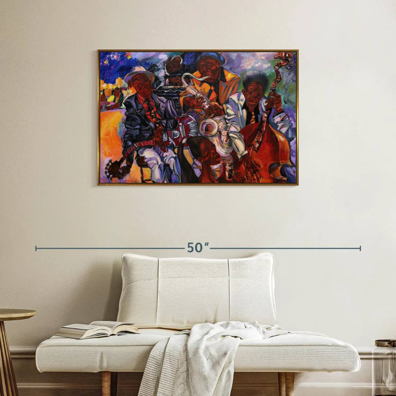 Jazz Band artistes, Cadre flottant doré, 37 po x 25 po