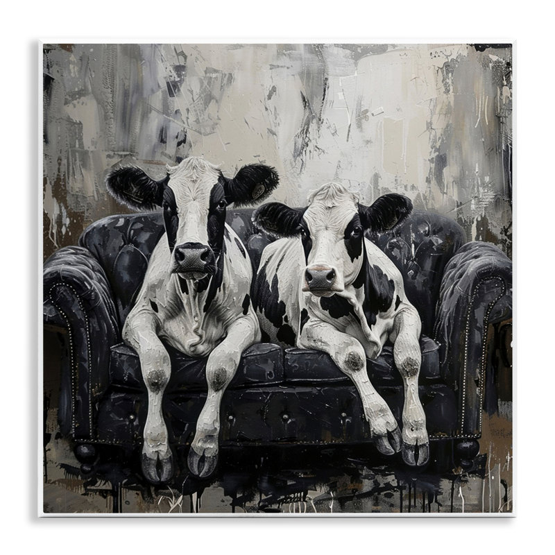 «Lounging Cows on Couch», art mural par LSR Creative Studio