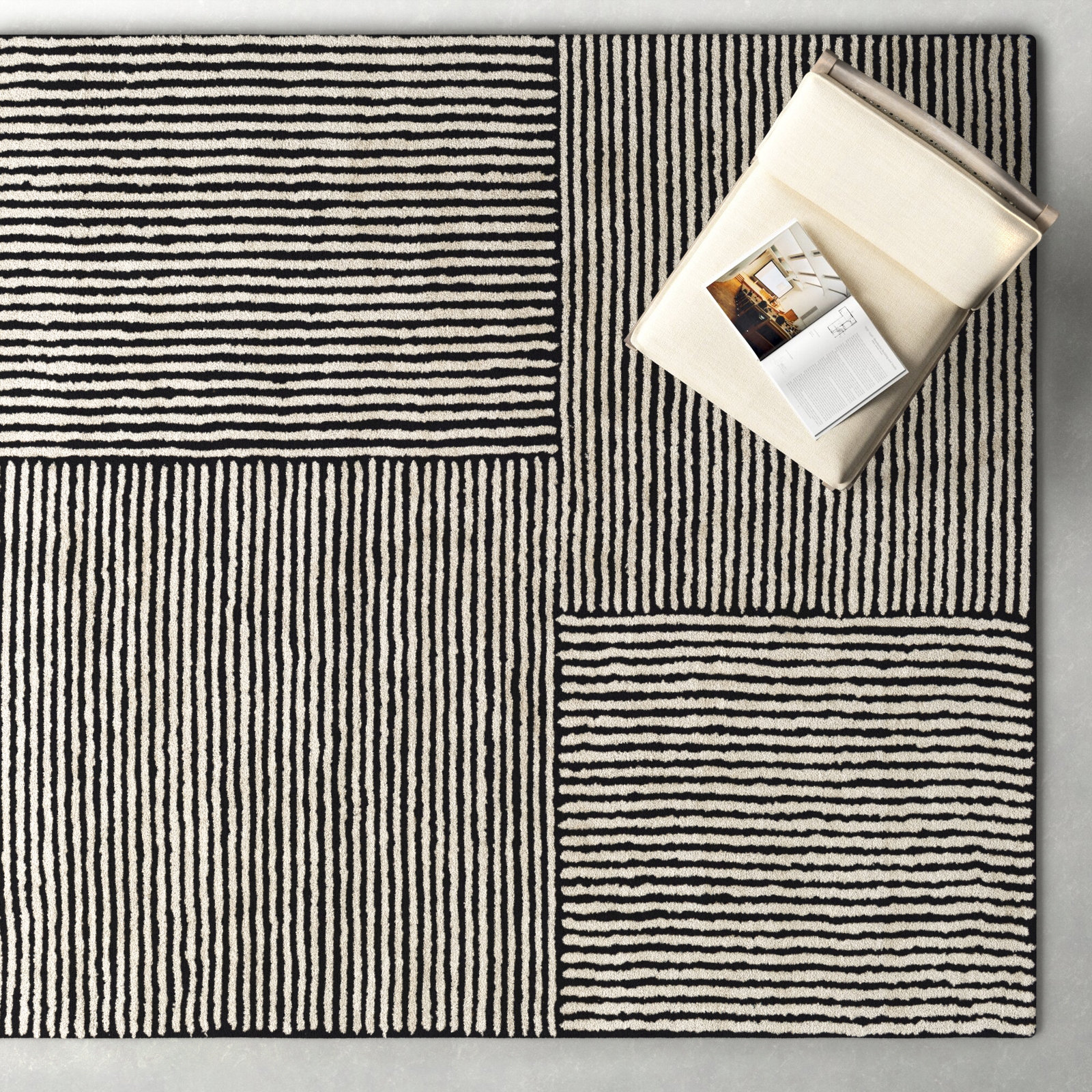 Balos Hand-Tufted Striped Rug, Rectangle 9' x 13'