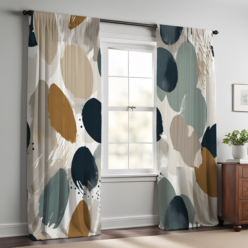 Paire de rideaux semi-transparents en polyester Draeden, L 20 po x L 61 po