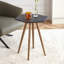 Petite table d'appoint en faux marbre, petite table d'appoint avec pieds en métal