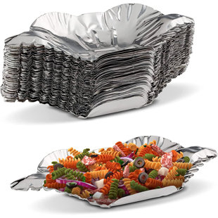Jena Large Extra Strong Aluminium Disposble Food Foil Trays & Lids Pack of  12