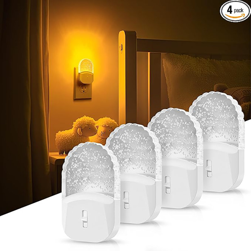 4-Pack Of White Acrylic Dimmable Night Lights With Light Sensor