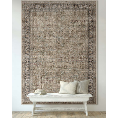 Tapis oriental vert Ervin Delphine