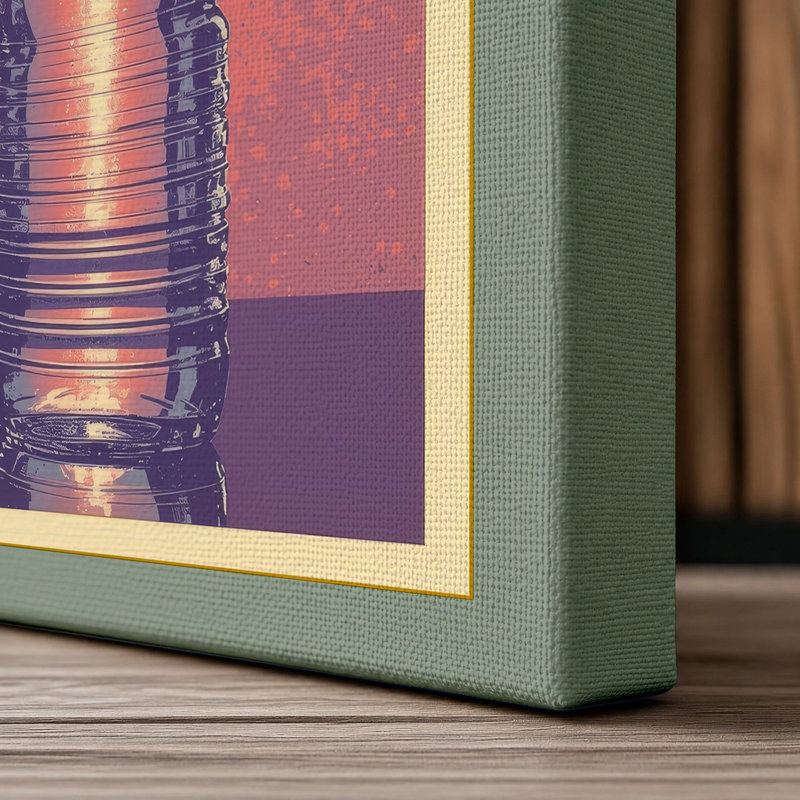 Holy Water Retro - Wrapped Canvas, 36x24 - 91.4 x 61.0 cm, Sage Border