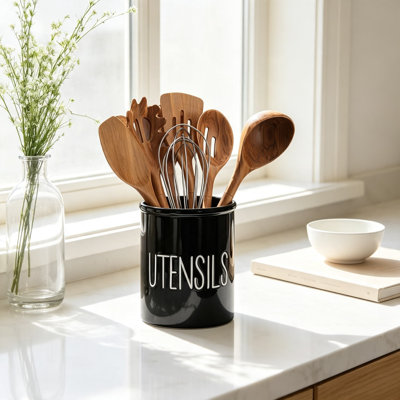 Porte-ustensiles de cuisine en céramique pour comptoir, pot de cuisine rustique rétro pour outils et gadgets de cuisine, organisateur de cuisine décoratif, accessoire de décoration intérieure