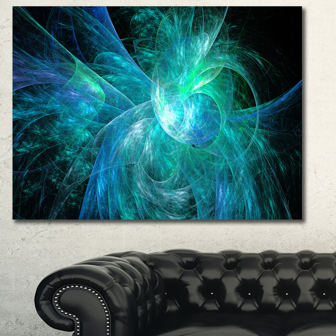 " Blue On Black Fractal Illustration " Design Art 
