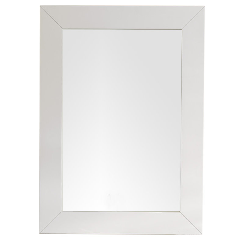 Lineberry Solid Wood Flat Wall Mirror, Silver Gray, 40" H x 29" W