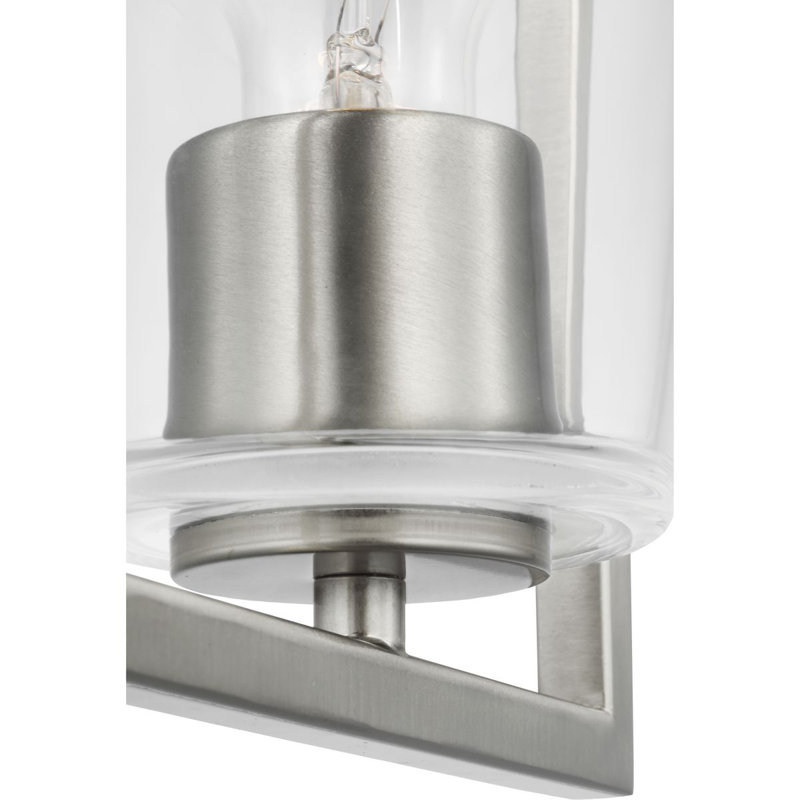 Plafonnier semi-encastré en verre Kyeler, Nickel brossé