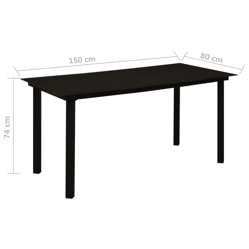 6 - Person Patio Dining Set with Rectangular Table, 31.5" D x 59.1" W x 29.1" H