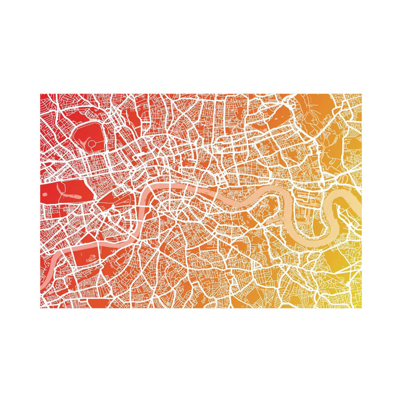 London Map IX by Michael Tompsett - Wrapped Canvas Print, 20.32 cm H x 30.48 cm W