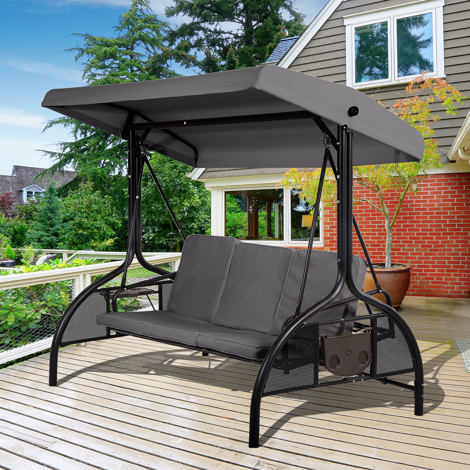 Red Barrel Studio® Myres Porch Swing with Canopy | Wayfair